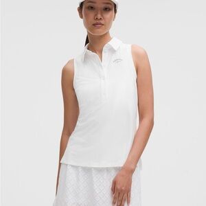 4-1 NWT Size 4 Quick Dry Graphic Sleeveless polo Straight Hem White